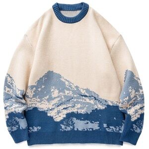 Unisex Sweater Snow Mountain Gradient - Medium